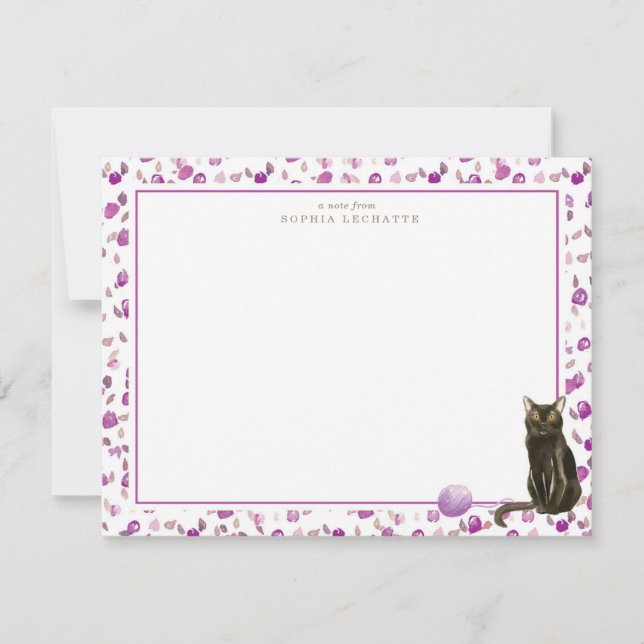 Tarjeta Pequeña Estacionamiento de gato negro de Bombay (Anverso)