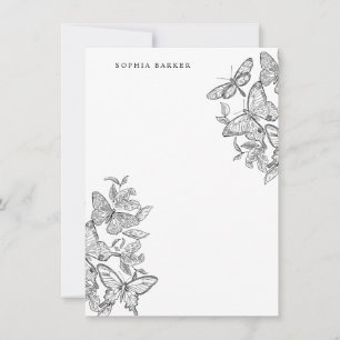 Tarjeta Pequeña Estacionamiento de mariposas blancas y negras