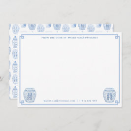 Tarjeta Pequeña Estacionamiento De Moda Chinoiserie De La Oficina 