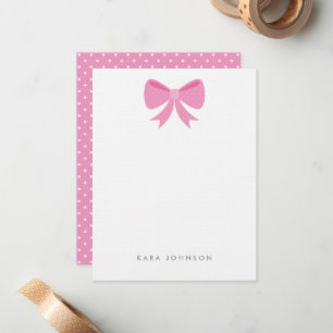 Tarjeta Pequeña Estacionamiento de Monograma de Punto Polka Rosa