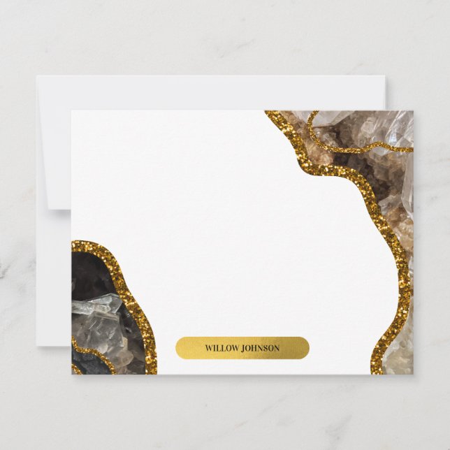 Tarjeta Pequeña Estacionamiento de Purpurina de Geode de la Agate  (Anverso)