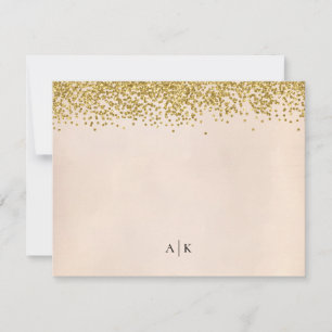 Tarjeta Pequeña Estacionamiento monogramado de Rubor y Gold Confet