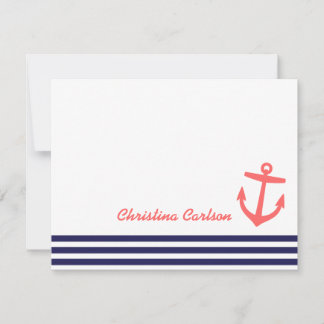 Tarjeta Pequeña Estacionamiento naval y coral