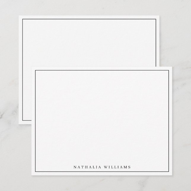 Tarjeta Pequeña Estacionamiento negro personalizado básico minimal (Anverso / Reverso)