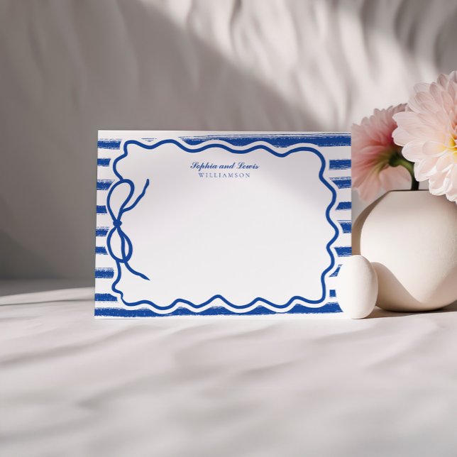 Tarjeta Pequeña Estacionamiento Pareja De Bow Azul Dibujado A Mano (Subido por el creador)
