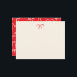 Tarjeta Pequeña Estacionamiento personal de Sencillo Rojo Festivo<br><div class="desc">Un patrón de arcos simples y dulces dibujados a mano en rojo cereza festivo le da a este departamento personal notecard un aire despreocupado y alegre,  perfecto para la correspondencia de vacaciones de invierno y post-Navidades de agradecimiento notas o como regalo de la anfitriona.</div>