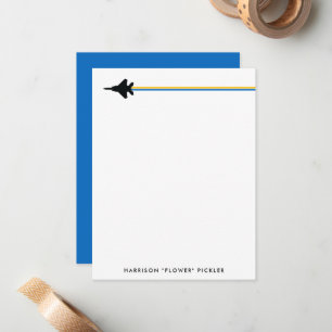 Tarjeta Pequeña Estacionamiento personal F-15 azul y amarillo