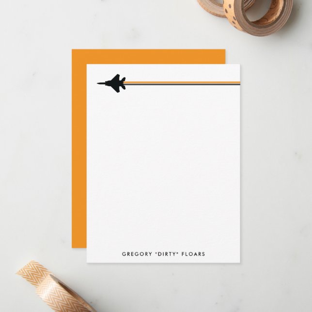 Tarjeta Pequeña Estacionamiento personal F-15 naranja y negro (Anverso/Reverso In Situ)