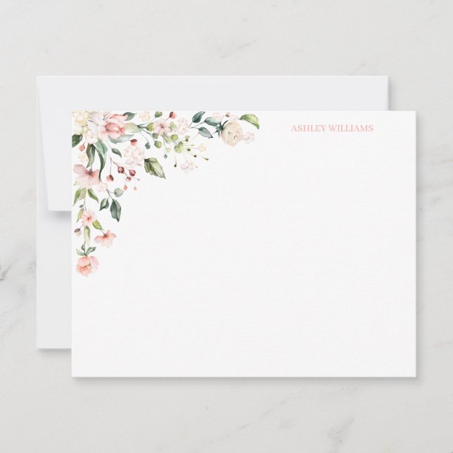 Tarjeta Pequeña Estacionamiento personalizado de acuarela floral r (Anverso)