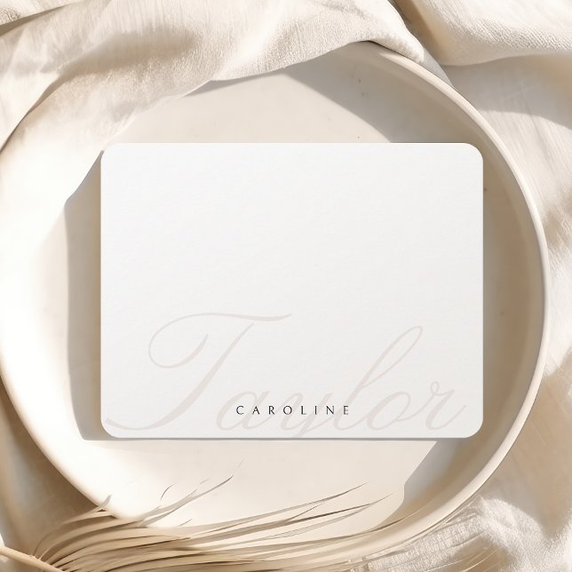 Tarjeta Pequeña Estacionamiento personalizado de caligrafía clásic (Classic Calligraphy Personalized Stationery Note Card)