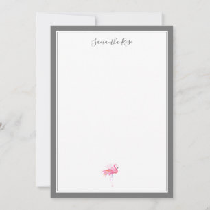 Tarjeta Pequeña Estacionamiento personalizado de flamenco acuarela
