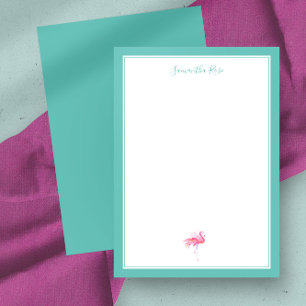 Tarjeta Pequeña Estacionamiento personalizado de flamenco acuarela