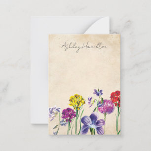 Tarjeta Pequeña Estacionamiento personalizado de flor silvestre vi
