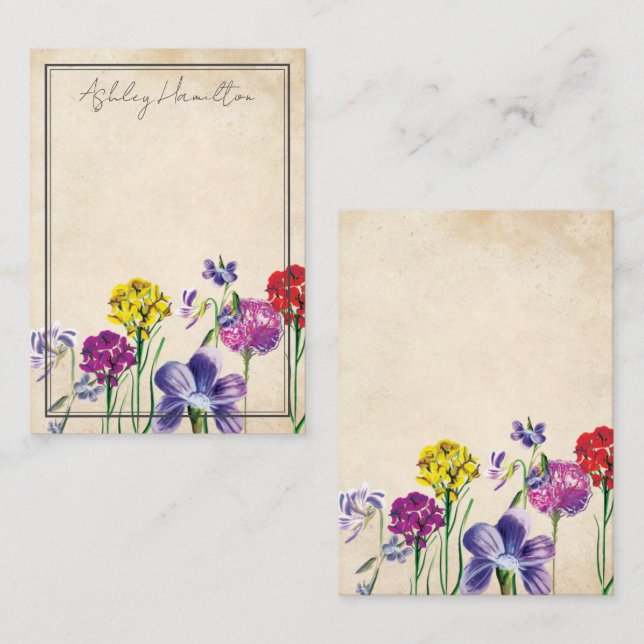 Tarjeta Pequeña Estacionamiento personalizado de flor silvestre vi (Anverso / Reverso)