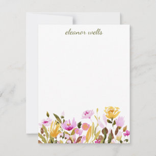 Tarjeta Pequeña Estacionamiento personalizado de floral acuarela d