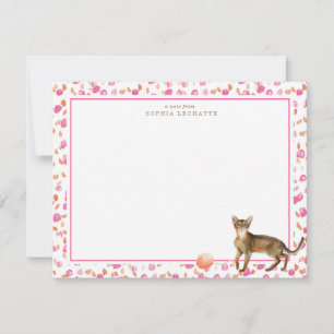 Tarjeta Pequeña Estacionamiento personalizado de gato abisino