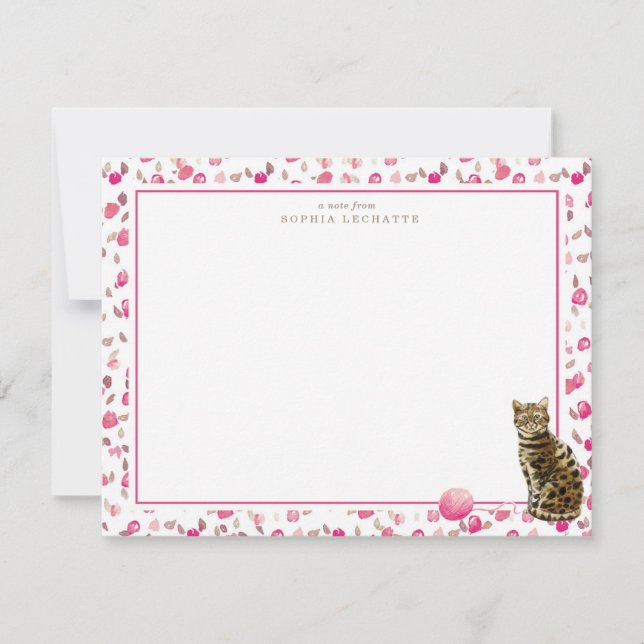 Tarjeta Pequeña Estacionamiento personalizado de gato bengalí (Anverso)
