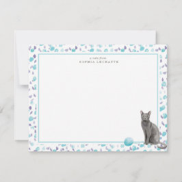 Tarjeta Pequeña Estacionamiento personalizado de gato ruso azul