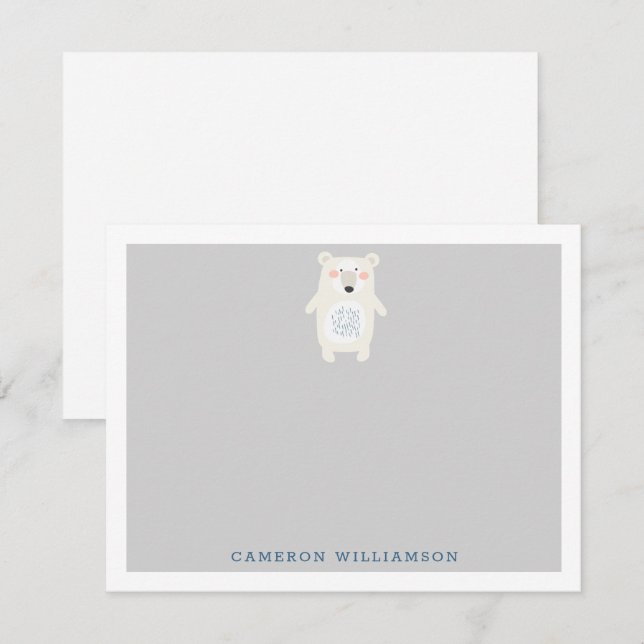 Tarjeta Pequeña Estacionamiento personalizado de gris de oso polar (Anverso / Reverso)