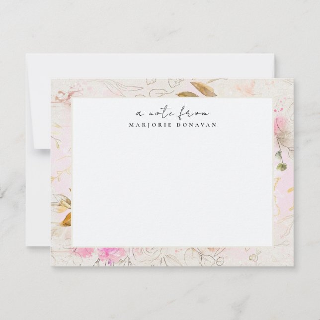 Tarjeta Pequeña Estacionamiento personalizado de jardín de flores  (Anverso)