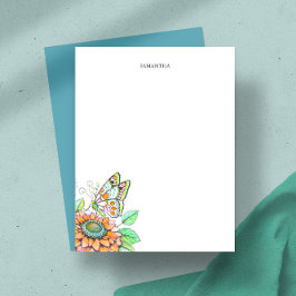 Tarjeta Pequeña Estacionamiento personalizado de mariposas y flore