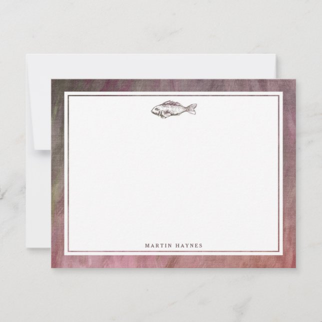 Tarjeta Pequeña Estacionamiento personalizado de peces de época (Anverso)