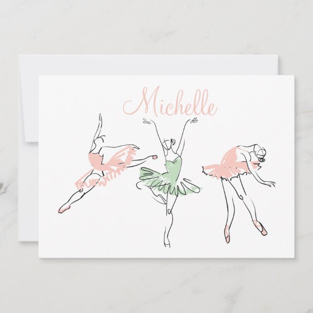 Tarjeta Pequeña Estacionamiento personalizado de Prima Ballerina (Anverso)