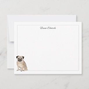 Tarjeta Pequeña Estacionamiento personalizado de Pug Gray Border
