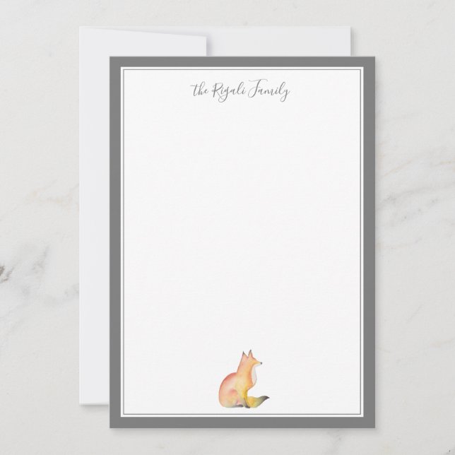 Tarjeta Pequeña Estacionamiento personalizado de Watercolor Fox (Anverso)