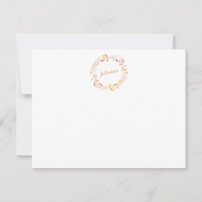 Tarjeta Pequeña Estacionamiento personalizado de Wreath de color d (Anverso)