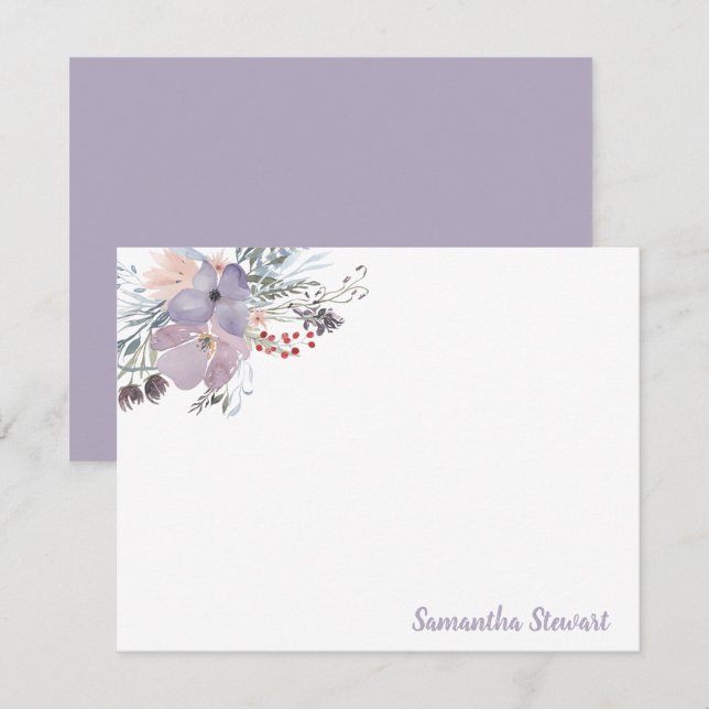 Tarjeta Pequeña Estacionamiento Personalizado Floral de Lilac Bloo (Anverso / Reverso)