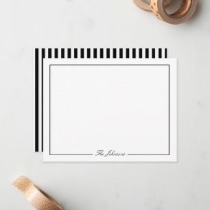 Tarjeta Pequeña Estacionamiento personalizado rayado en blanco y n