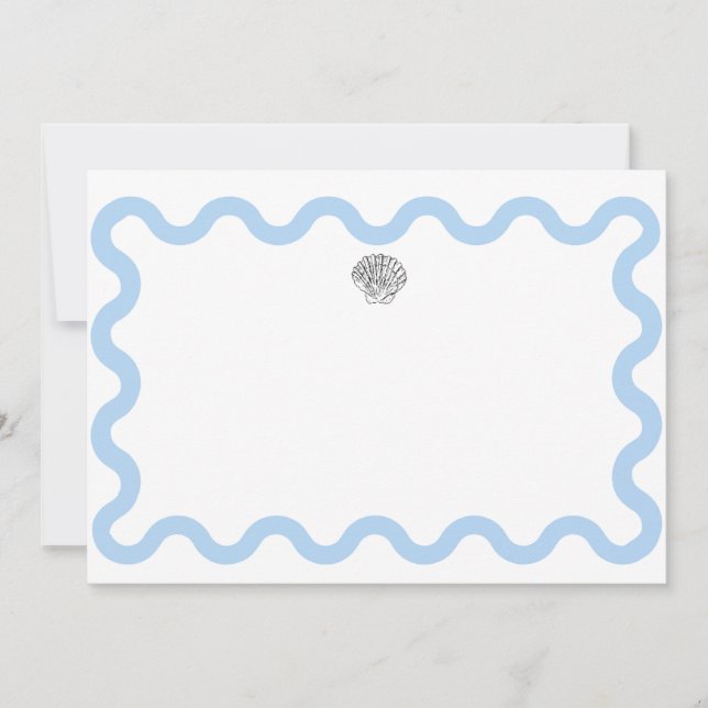 Tarjeta Pequeña Estacionario de conchas marinas (Anverso)