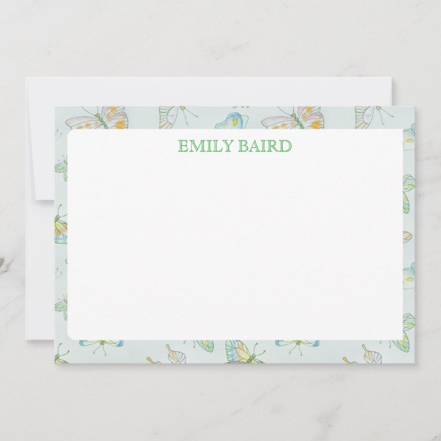 Tarjeta Pequeña Estacionario de mariposa (Anverso)