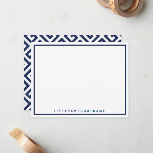 TARJETA PEQUEÑA ESTACIONARIO PERSONALIZADO DE CLAVE GRIEGA MODERNA
