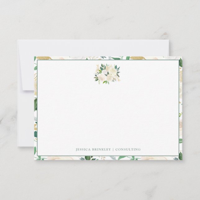 Tarjeta Pequeña Estacionario Personalizado floral silvestre White  (Anverso)