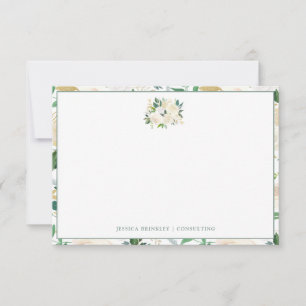 Tarjeta Pequeña Estacionario Personalizado floral silvestre White 