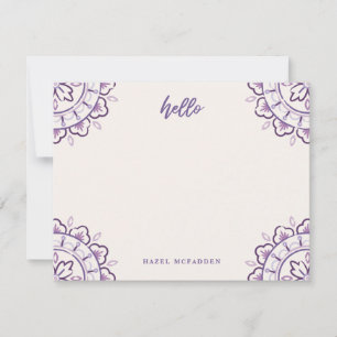 Tarjeta Pequeña Estacionería Chantilly Boho Mandala - Uva