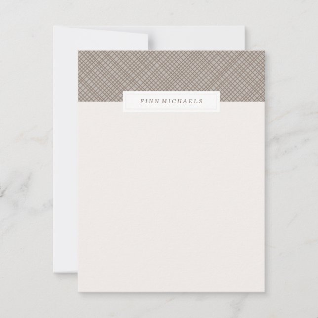 Tarjeta Pequeña Estacionería Crosshatch - Chocolate (Anverso)