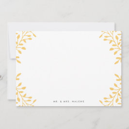 Tarjeta Pequeña Estacionería de boda de jardín secreto - Amarillo 