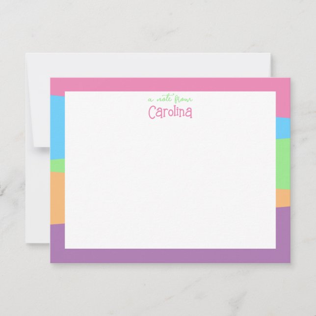 Tarjeta Pequeña Estacionería de Girly Cute Geométrica Pastel (Anverso)