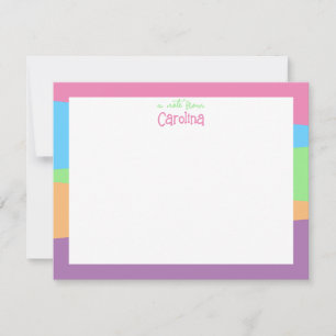 Tarjeta Pequeña Estacionería de Girly Cute Geométrica Pastel