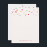 Tarjeta Pequeña Estacionería de Little Hearts - Fresa<br><div class="desc">Papelería de chicas con muchos corazones coloridos.</div>