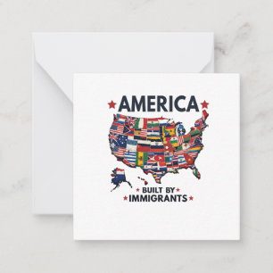 Tarjeta Pequeña Estadounidense construido por inmigrantes patriota