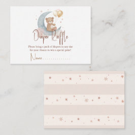 Tarjeta Pequeña Estamos Por La Luna Teddy Bear Diaper Raffle