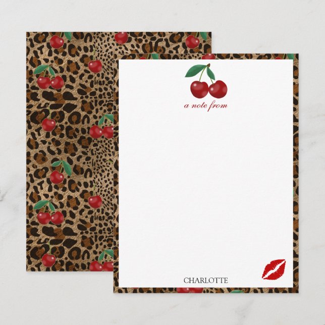 Tarjeta Pequeña Estampado de Animal Leopardo Guepardo con Patrón d (Anverso / Reverso)