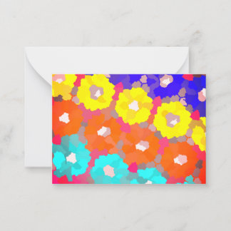 Tarjeta Pequeña estampado de flores coloridas