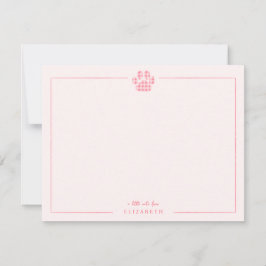Tarjeta Pequeña Estampado de patas de gingham rosa para bebé perso