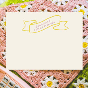 Tarjeta Pequeña Estandarte Amarillo Violeta Morado Nombre Personal