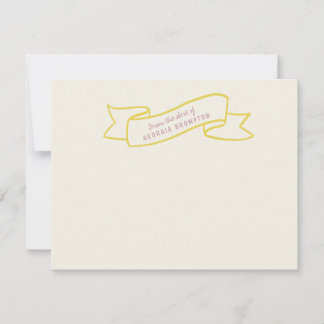 Tarjeta Pequeña Estandarte Amarillo Violeta Morado Nombre Personal